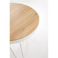 Heila Coffee Table – Natural & White MDF with Steel, Ø60×55 cm