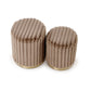 Haido Pouf Set Cappuccino-Gold – Small & Medium Steel-Polyester