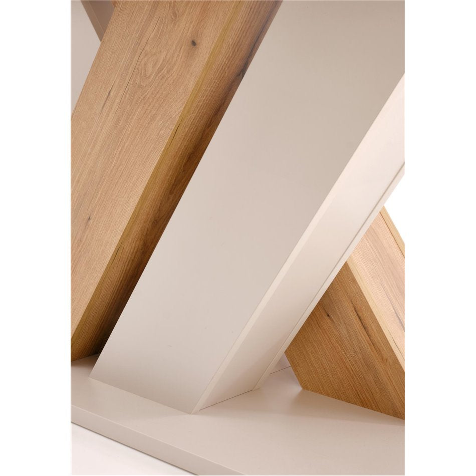 Extendable Dining Table – Cremona Oak & Cream Modern Design