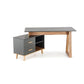 Hergio Extendable Desk – Anthracite & Wotan Oak Look Corner Desk, Adjustable 134–210 cm
