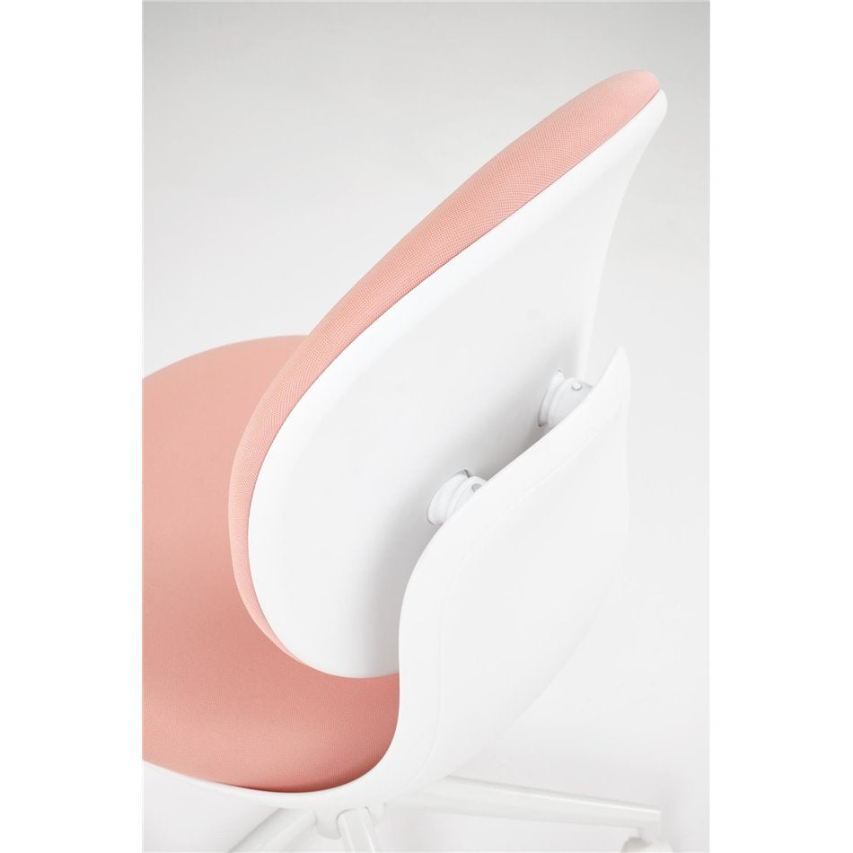 Horion Adjustable Office Chair – White and Pink Fabric, Modern Lightweight Design