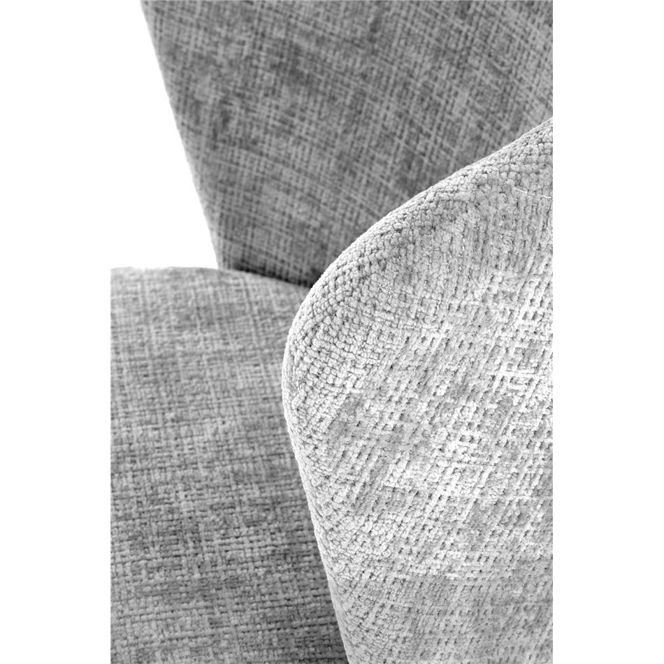 Armchair Hezar, grey, steel/polyester/wood, H85x79x70cm, seat height 45cm