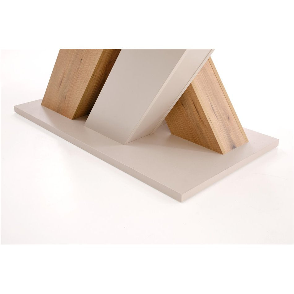 Extendable Dining Table – Cremona Oak & Cream Modern Design