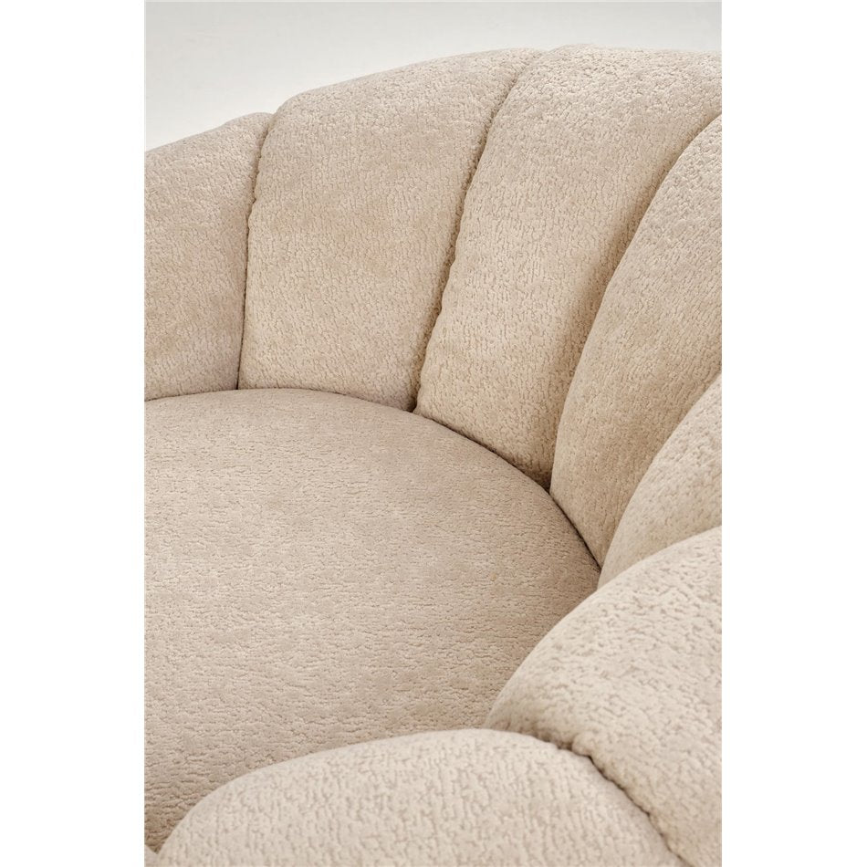 Armchair Haspar, beige, steel/polyester, H60x90x95cm, seat height 38cm