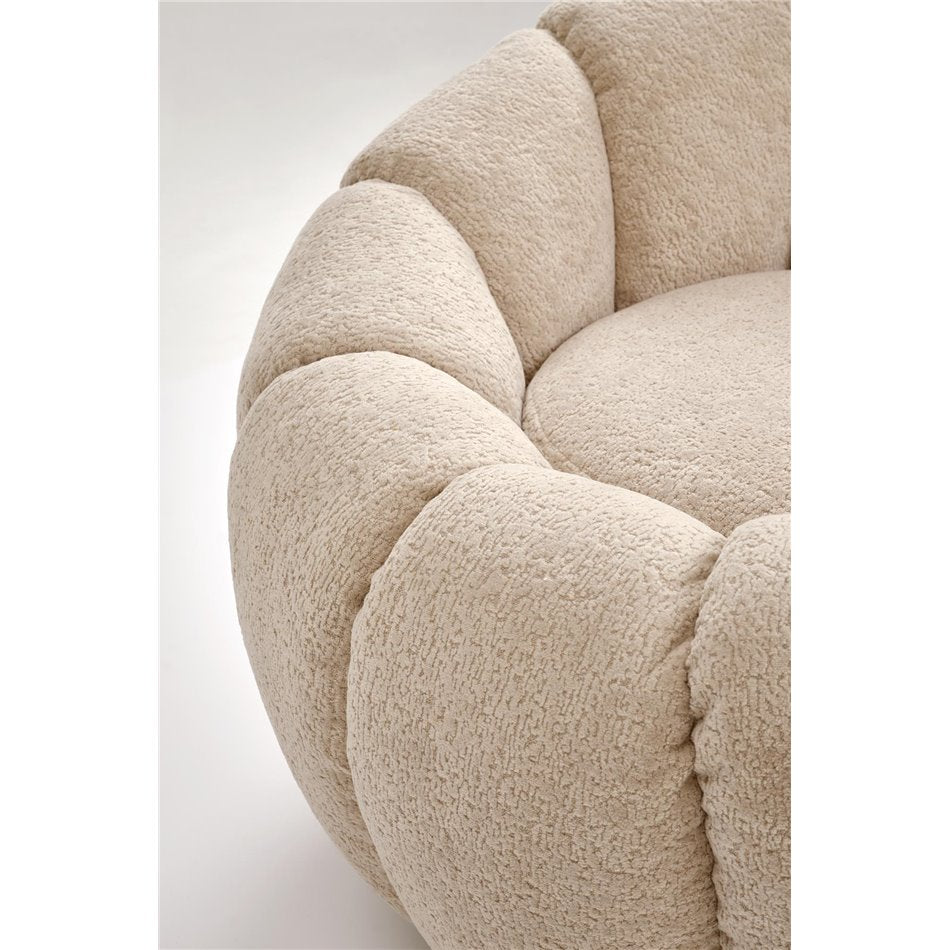 Armchair Haspar, beige, steel/polyester, H60x90x95cm, seat height 38cm