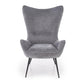 Armchair Hukon, grey, steel/polyester, H108x87x74cm, seat height 45cm