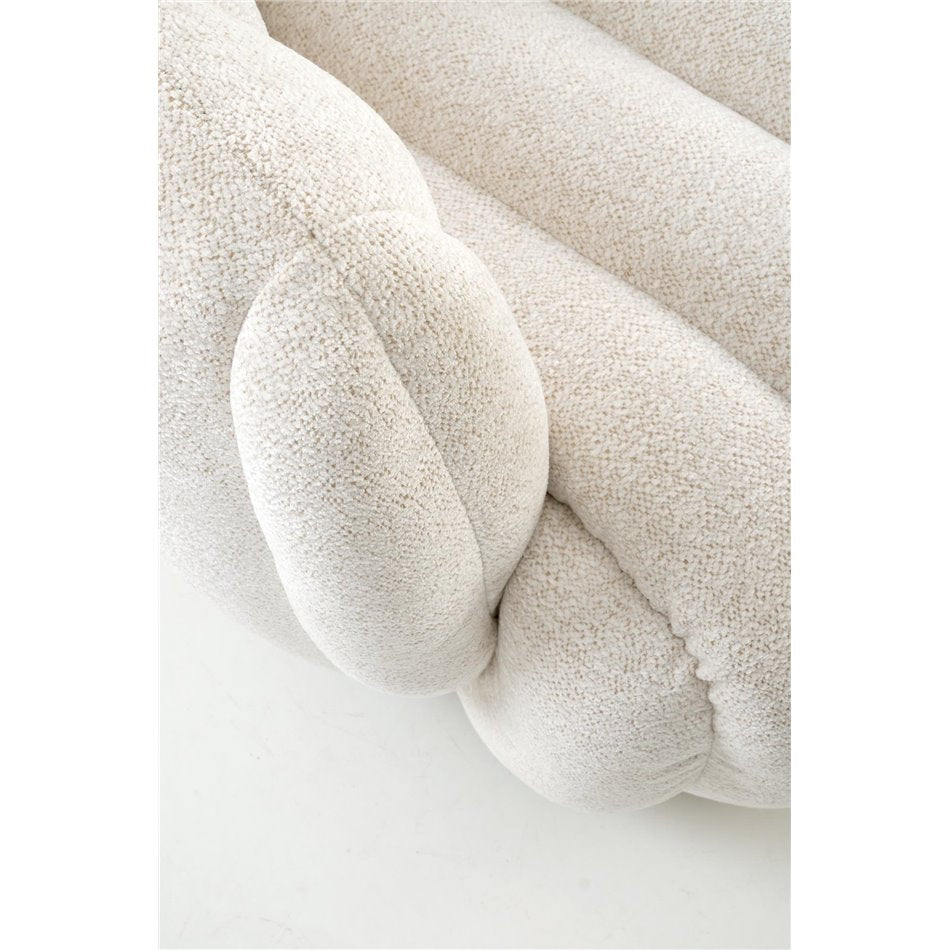 Armchair Hraiser, cream color, steel/polyester, H65x83x82cm, seat height 42cm