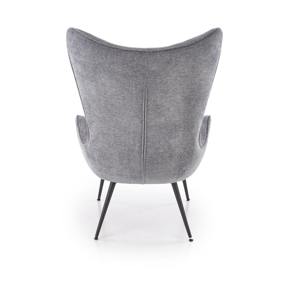 Armchair Hukon, grey, steel/polyester, H108x87x74cm, seat height 45cm