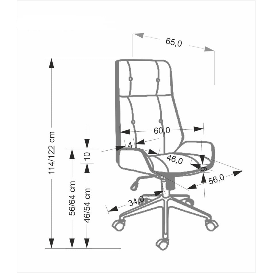 Executive Office Chair Hebstero – Walnut & Black Eco Leather, Adjustable Height, 114–122×65×60 cm