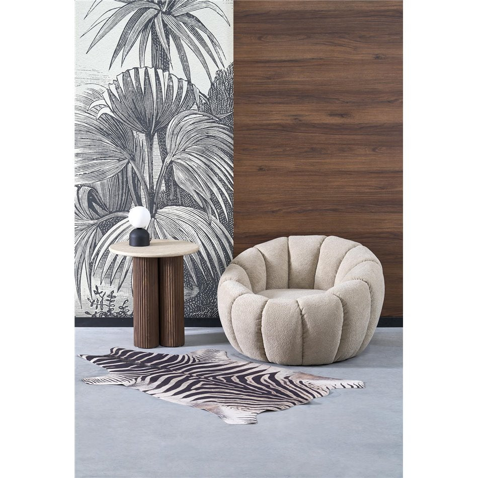 Armchair Haspar, beige, steel/polyester, H60x90x95cm, seat height 38cm