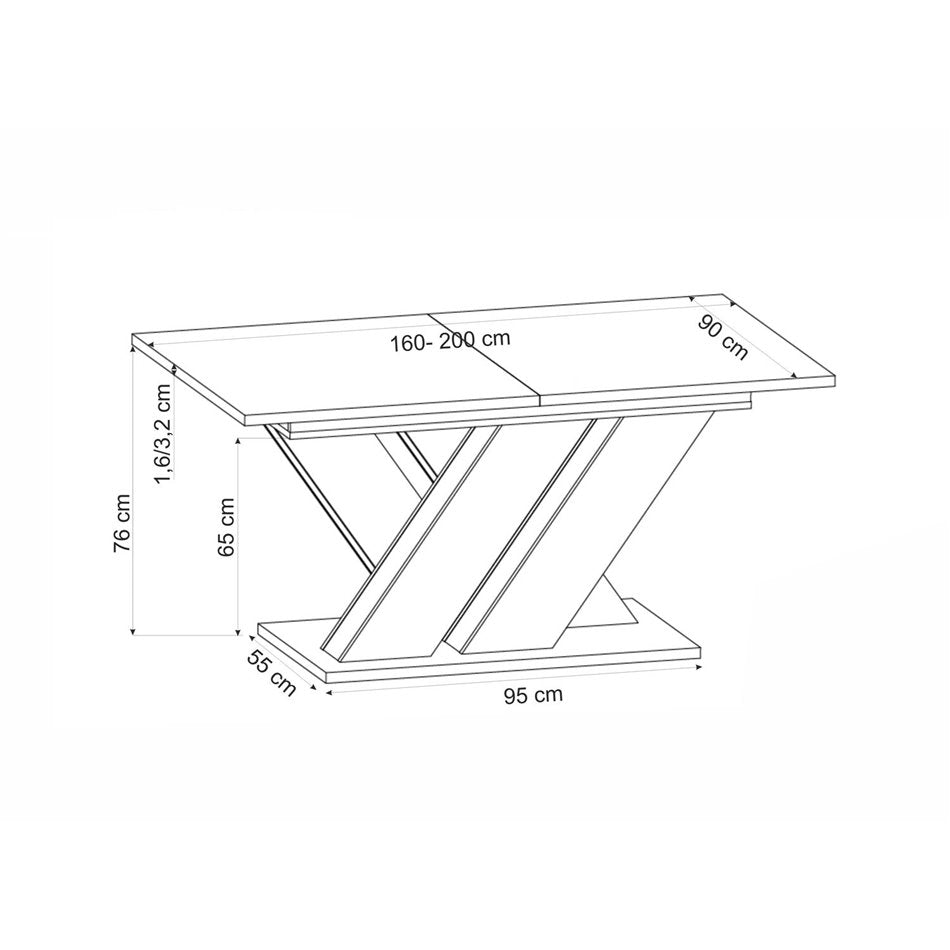 Extendable Dining Table – Cremona Oak & Cream Modern Design