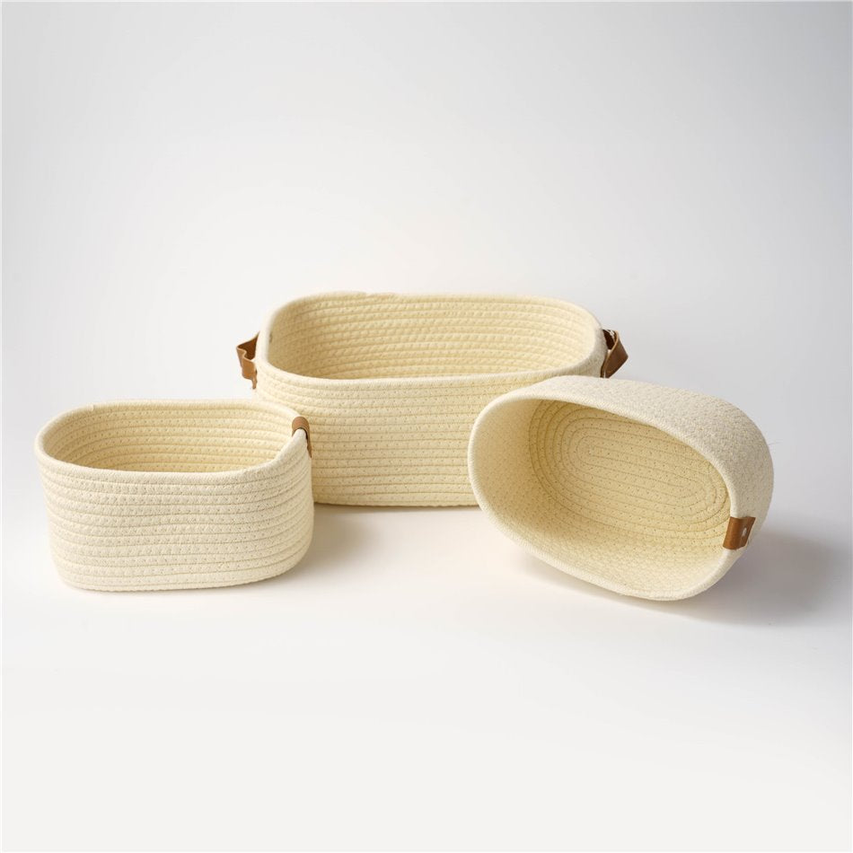 Basket set 3 Duo, 35x25cm, H12cm