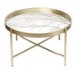 Coffee Table – Gold Metal & Plastic Modern Design