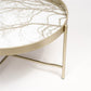 Coffee Table – Gold Metal & Plastic Modern Design