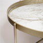 Coffee Table – Gold Metal & Plastic Modern Design