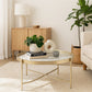 Coffee Table – Gold Metal & Plastic Modern Design