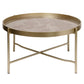 Round Coffee Table – Gold Metal & Plastic Modern Design