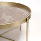 Round Coffee Table – Gold Metal & Plastic Modern Design