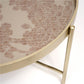 Round Coffee Table – Gold Metal & Plastic Modern Design