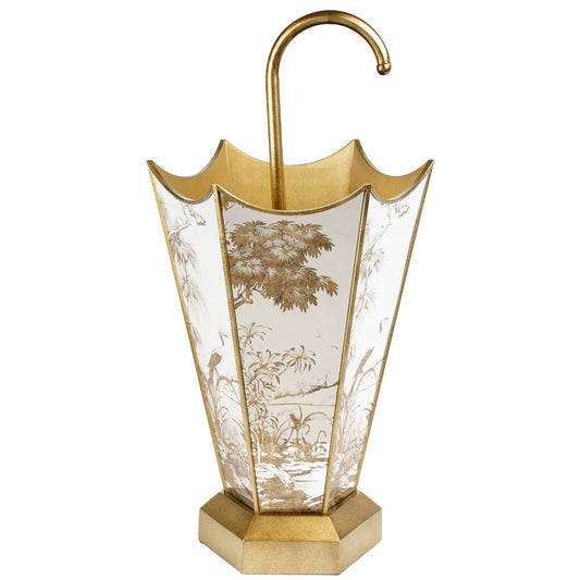 Golden Umbrella Stand – H65 × D33 × Ø33 cm