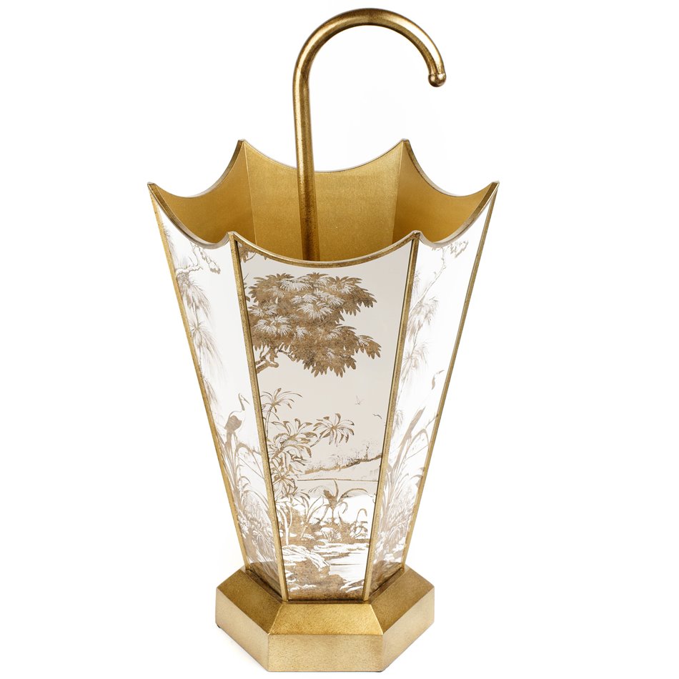 Golden Umbrella Stand – H65 × D33 × Ø33 cm