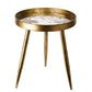 Furuset M Side Table – Gold Metal & Polyresin Round Accent Table