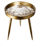 Furuset M Side Table – Gold Metal & Polyresin Round Accent Table
