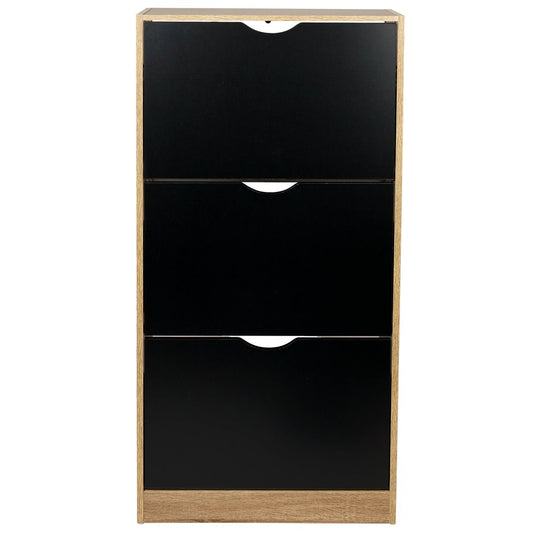 Shoe cabinet Chaus, natural/black, H119.5x60x23cm