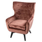 Armchair Dunkel, velvet, old pink color, H103x78x80cm, seat height 50cm