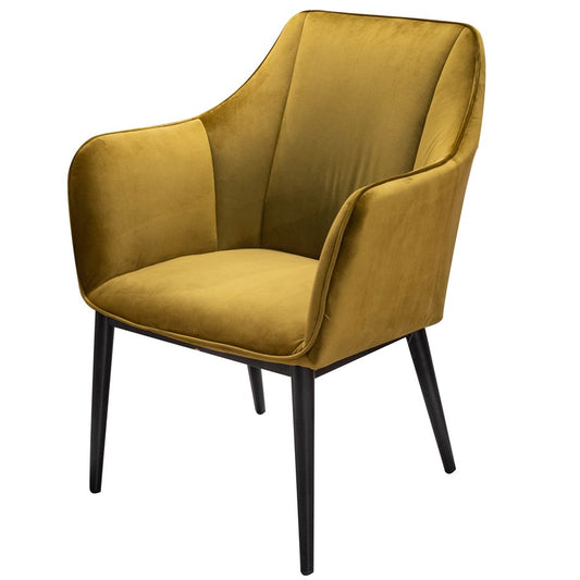 Leisure chair Sabara, mustard, H84x64x60cm, seat height 42cm