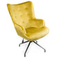 Armchair Dallas, velvet, golden tone, H98x75x66cm, seat height 50cm