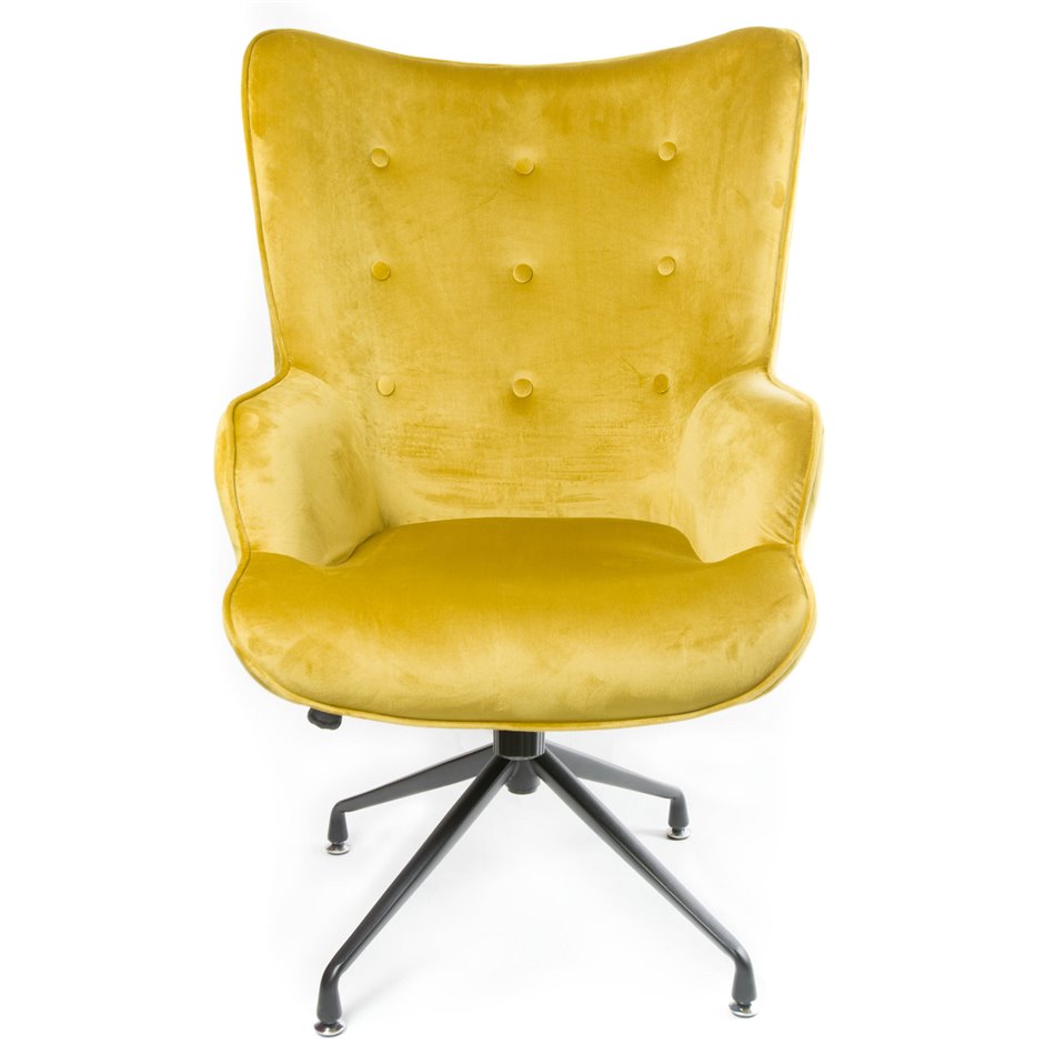 Armchair Dallas, velvet, golden tone, H98x75x66cm, seat height 50cm