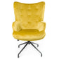 Armchair Dallas, velvet, golden tone, H98x75x66cm, seat height 50cm