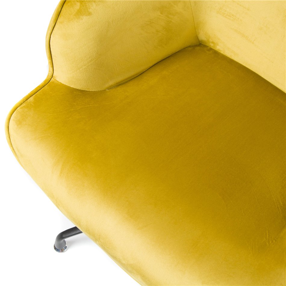 Armchair Dallas, velvet, golden tone, H98x75x66cm, seat height 50cm