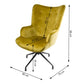 Armchair Dallas, velvet, golden tone, H98x75x66cm, seat height 50cm