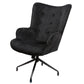 Armchair Dallas, black, velvet, H98x75x66cm, seat height 50cm