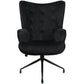 Armchair Dallas, black, velvet, H98x75x66cm, seat height 50cm