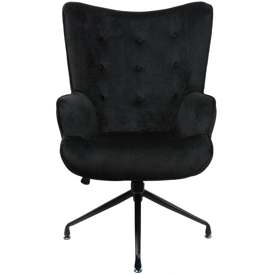 Armchair Dallas, black, velvet, H98x75x66cm, seat height 50cm