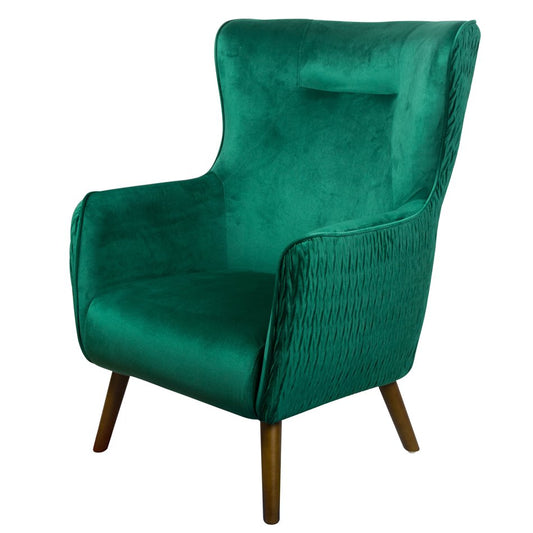 Armchair Dartford, velvet, green, 100x75x85cm, seat height 40cm