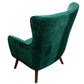 Armchair Dartford, velvet, green, 100x75x85cm, seat height 40cm