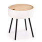 Haura Side Table – White MDF with Steel Frame