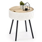 Haura Side Table – White MDF with Steel Frame