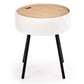 Haura Side Table – White MDF with Steel Frame