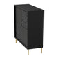 Sideboard Haulet, black/gold color, H105x100x41cm