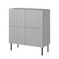 Sideboard Hasensio, light grey/black, MDF/metal, H110x100x42cm