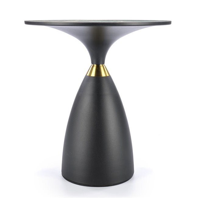 Horena Coffee Table – Black Steel Frame with Ceramic Top, Ø50×52 cm