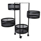 Metal shelf, with rotative baskets, black, H76cm, D33cm
