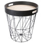 Round Side Table with Removable Tray – Black Modern Design
