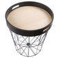 Round Side Table with Removable Tray – Black Modern Design