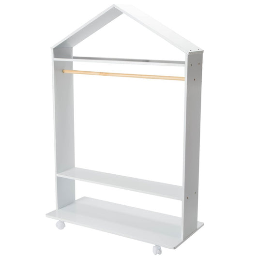 Shelf on wheels, white, H120x80.5x36cm